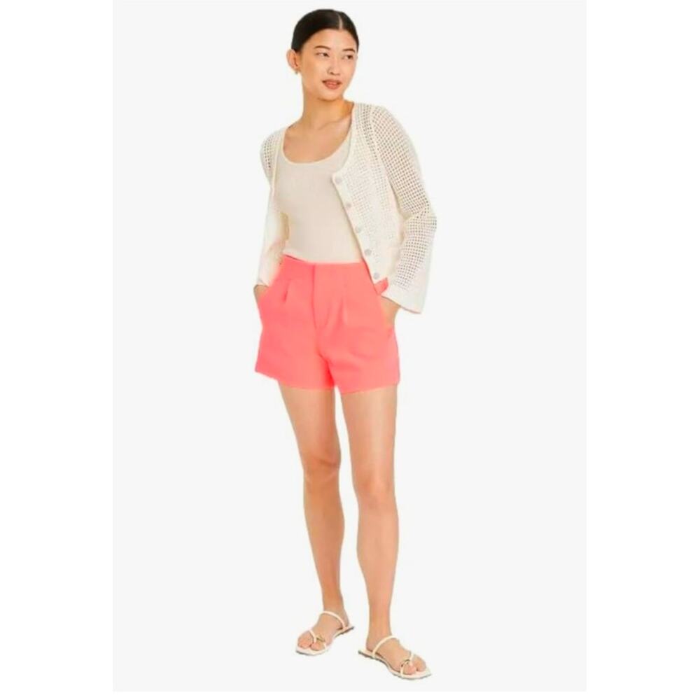 A New Day Women's High-Rise Tailored Shorts Coral Bright Pink 4